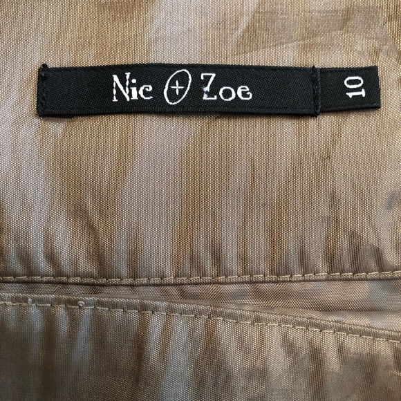 Nic + Zoe taupe lined, A line skirt, size 10. Beautiful holiday skirt! - Picture 4 of 5